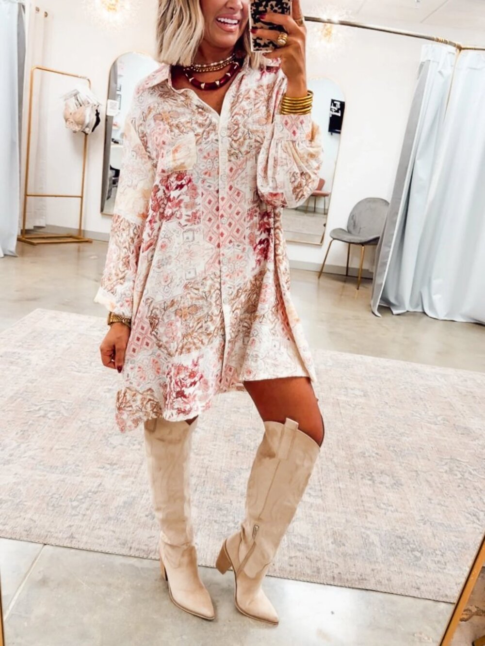 POL The Khloe Tunic In Ivory - Picture 7 of 14